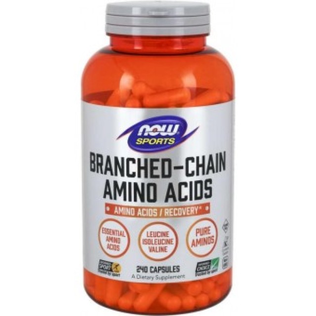 Now Foods BCAA, Συμπλήρωμα Διατροφής για την Ανάπτυξη & την Επιδιόρθωση του Μυϊκού Ιστού 120 Κάψουλες