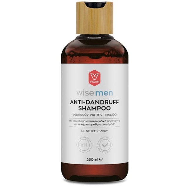 Vican Wise Men Anti-Dandruff Shampoo Ανδρικό Σαμπουάν για την Πιτυρίδα με Νότες Κέδρου 250ml