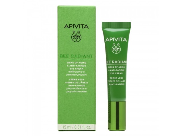 Apivita Bee Radiant Κρέμα Ματιών για Σημάδια Γήρανσης & Ξεκούραστη Όψη με Λευκή Παιώνια & Πρόπολη 15 ml