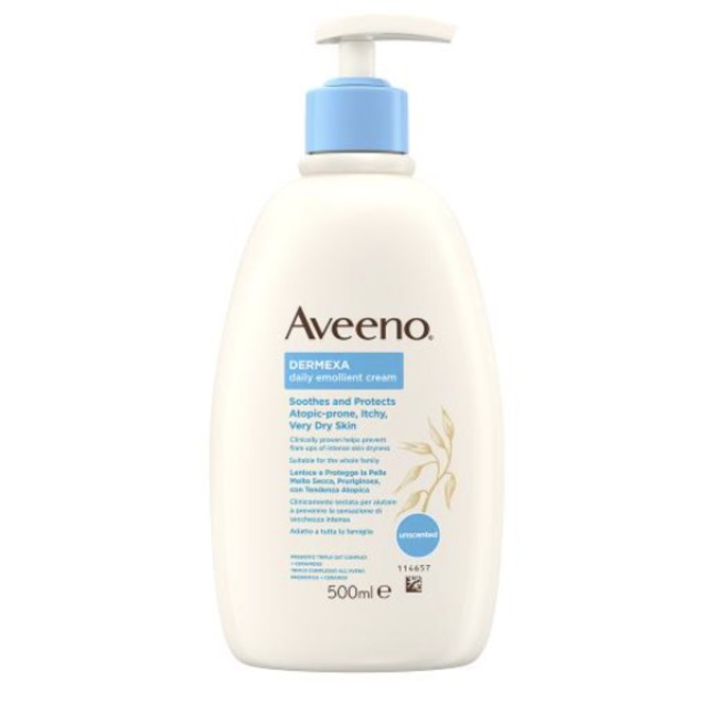 Aveeno Dermexa Daily Emollient Cream Ενυδατική Κρέμα Σώματος Καθημερινής Χρήσης 500ml