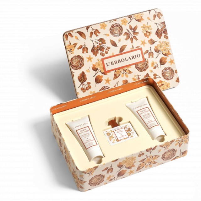 L Erbolario Berries Flowers- Wood Beauty Secrets TRIO, Shower Gel 250ml & Fluid Body Cream 200ml & Perfume 50ml