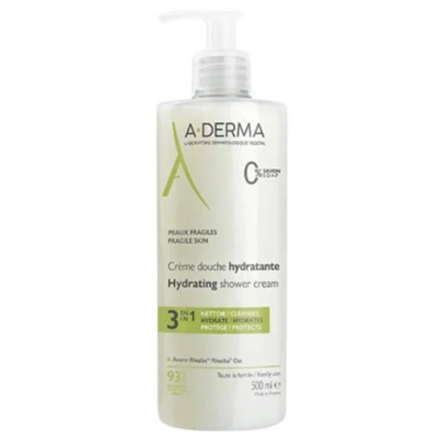 A-Derma Hydrating Ενυδατικό Kρεμώδες Kαθαριστικό για Σώμα & Πρόσωπο, 500ml