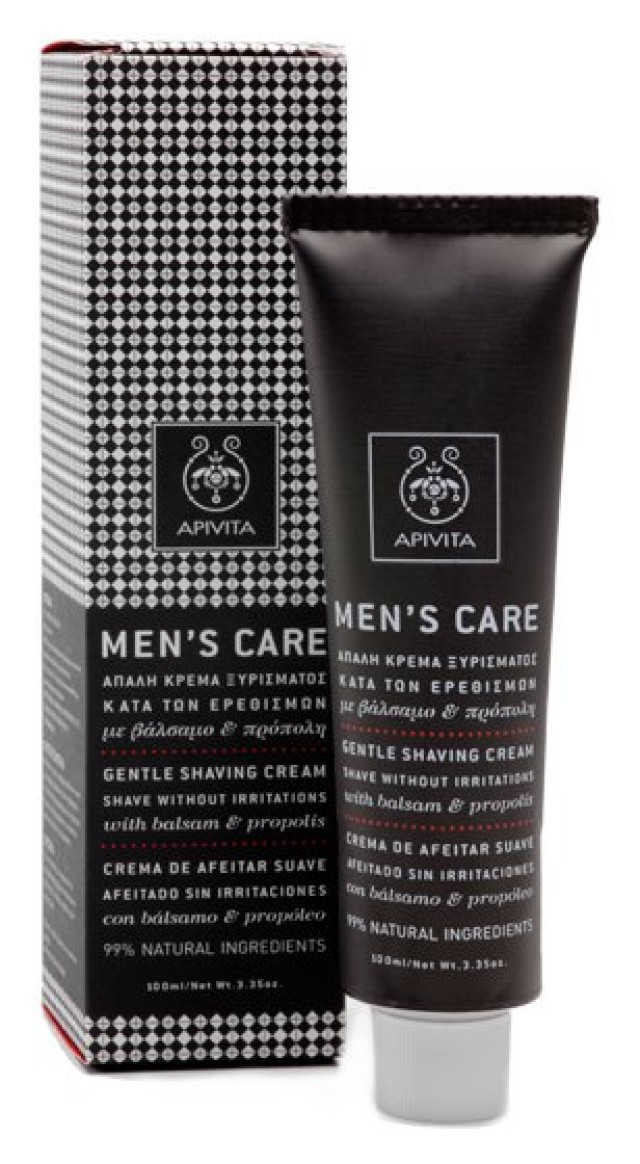 Apivita Mens Care, Απαλή Κρέμα Ξυρίσματος Κατά Των Ερεθισμών Με Βάλσαμο & Πρόπολη 100ml
