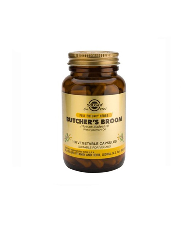 Solgar Butchers Broom ,Χρήσιμο σε Περιπτώσεις Αιμορροΐδων & Κιρσωδών Φλεβών 100 Φυτοκάψουλες