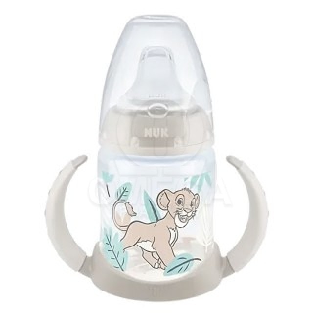 NUK Learner Bottle My First Disney Baby Lion King 6-18m Μπιμπερό Εκπαίδευσης με Δείκτη Ελέγχου Θερμοκρασίας, Χρώμα Γκρι 150ml
