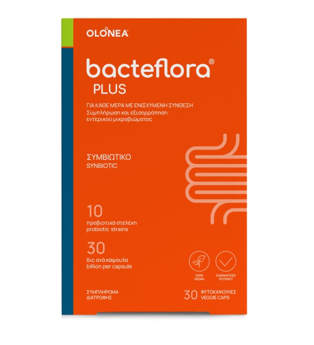 Olonea Bacteflora Plus, Συμβιωτικό για Κάθε Μέρα με Ενισχυμένη Σύνθεση 30 Φυτοκάψουλες