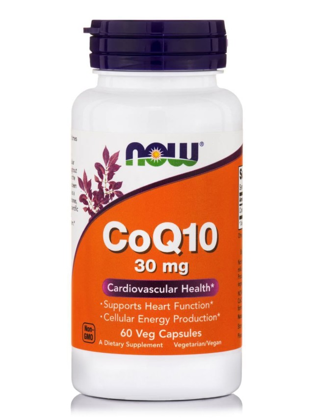 Now Foods CoQ10 30mg, Συμπλήρωμα Διατροφής Υποστήριξης Καρδιαγγειακής Λειτουργίας 60 Φυτικές Κάψουλες