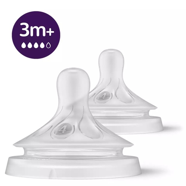 Philips Avent Natural Response Θηλή Σιλικόνης 3m+ Ροής 4, 2 Τεμάχια