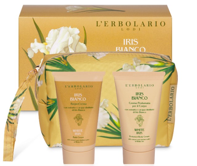 LErbolario Iris Bianco Limited Edition Beauty Pochette, Αφρόλουτρο 75ml & Κρέμα σώματος 75ml