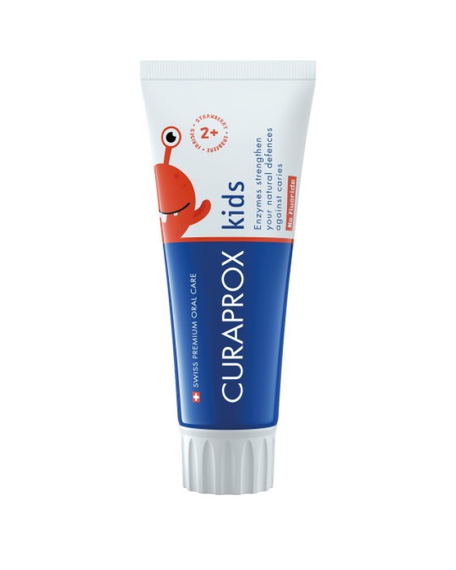 Curaprox Kids Παιδική Οδοντόκρεμα χωρίς Φθόριο, Γεύση Φράουλα 60ml