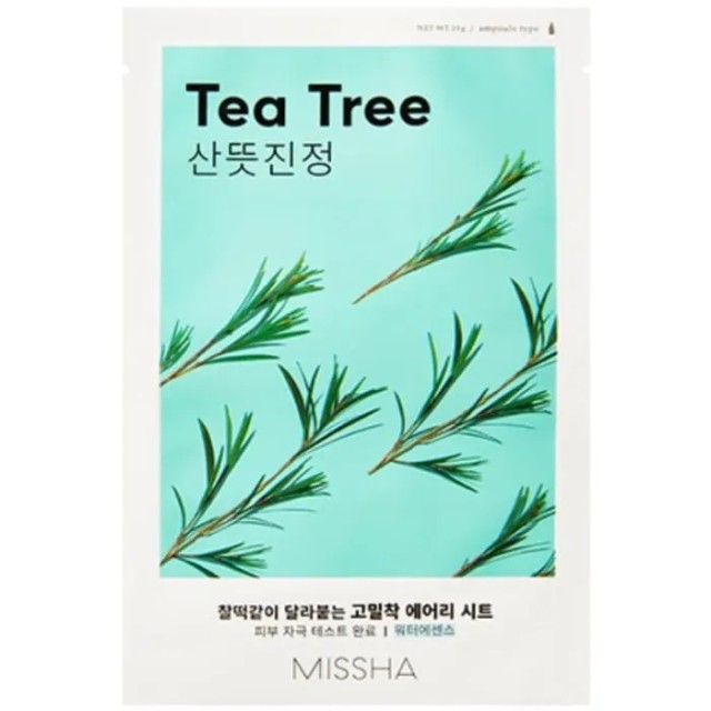 Missha Airy Fit Tea Tree Sheet Mask Μάσκα Προσώπου για Καταπράυνση & Βαθύ Καθαρισμό Ιδανική για Δέρμα με Τάση Ακμής 1τεμ