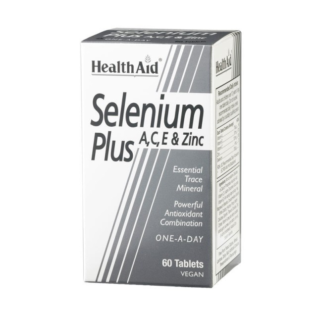 Health Aid Selenium Plus 200μg A,C,E & Zinc, Συνδυασμός με Αντιοξειδωτικές Ιδιότητες 60 Ταμπλέτες