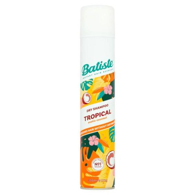 Batiste Tropical Exotic Coconut Ξηρό Σαμπουάν Όγκου & Διατήρησης Χρώματος για Όλους τους Τύπους Μαλλιών Με Μυρωδιά Καρύδας; 200ml