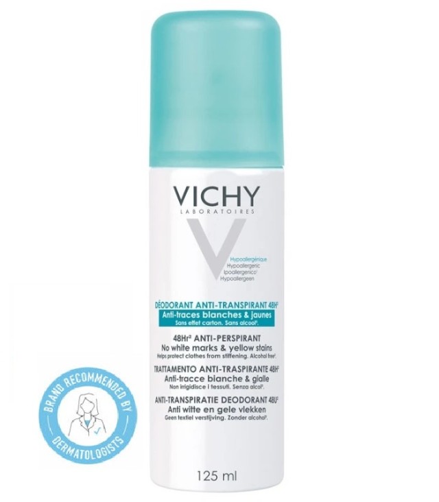 Vichy Deodorant Anti-Transirant 48h, Αποσμητικό Έντονη Εφίδρωση, 125ml