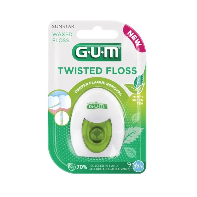 Gum 3500 Twisted Floss Κερωμένο Νήμα με Γεύση Μέντας 30m