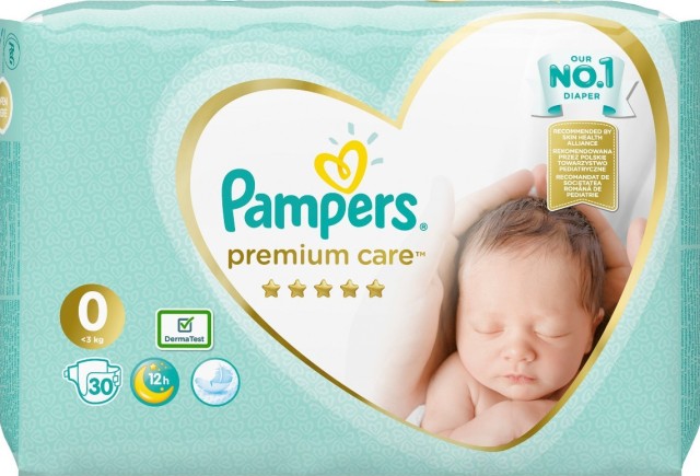 Pampers Premium Care Micro No0 <3kg Πάνες 30τεμ
