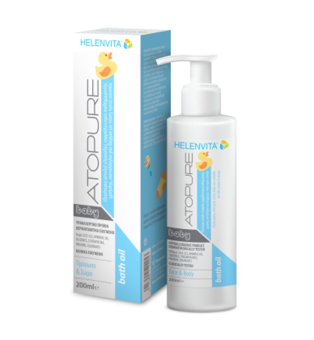 Helenvita Atopure Baby Bath Oil Αφρόλουτρο Για Την Ατοπία 200ml