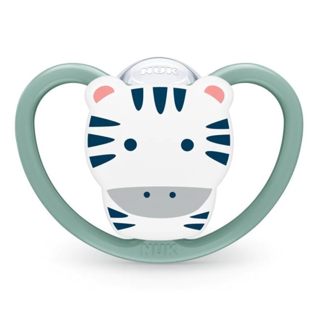 Nuk Space Πιπίλα Σιλικόνης 6-18m, Χρώμα Πράσινο Σχέδιο Ζέβρα 1 Τεμάχιο
