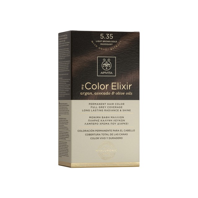 Apivita Βαφή Μαλλιών My Color Elixir Καστανό Ανοιχτό Μελί Μαονί/ Light Brown Gold Mahogany No 5.35