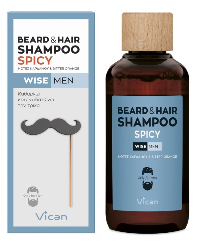 Vican Wise Men Beard & Hair Shampoo Spicy Σαμπουάν για τα Μαλλιά και τη Γενειάδα του Άνδρα 200ml