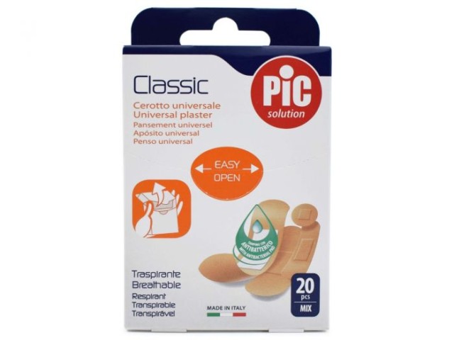 Pic Solution Classic Αυτοκόλλητα Τσιρότα, σε Διάφορα Μεγέθη 20 Τεμάχια