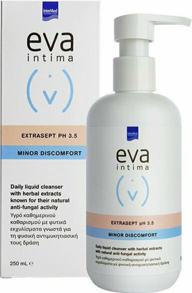 Intermed Eva Intima Extrasept pH 3.5 Minor Discomfort Υγρό Καθημερινού Καθαρισμού Ευαίσθητης Περιοχής 250ml