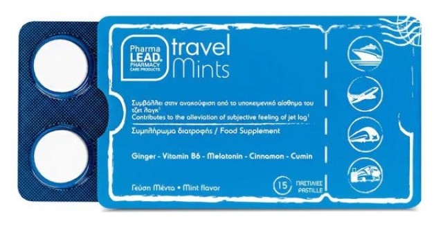 Pharmalead Travel Mints Για Την Ανακούφιση Από Το Υποκειμενικό Αίσθημα Του Τζετ Λαγκ 15τεμ