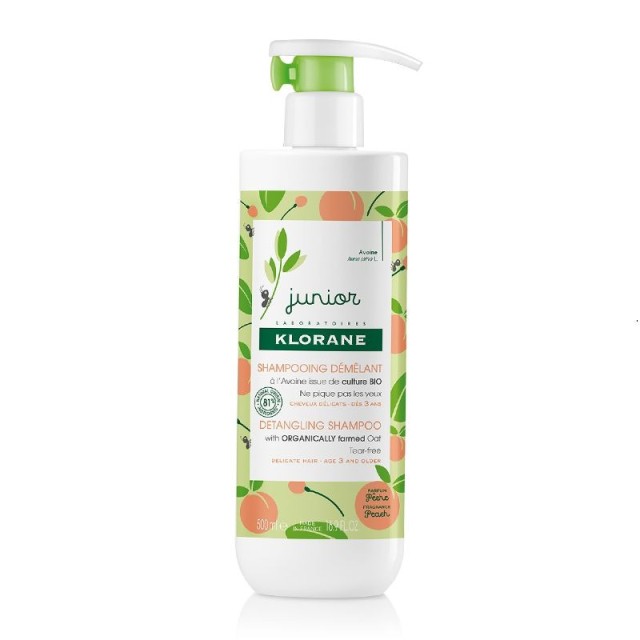 Klorane Junior Shampoo Παιδικό Σαμπουάν για Ξέμπλεγμα με Άρωμα Ροδάκινο από 3 ετών 500ml