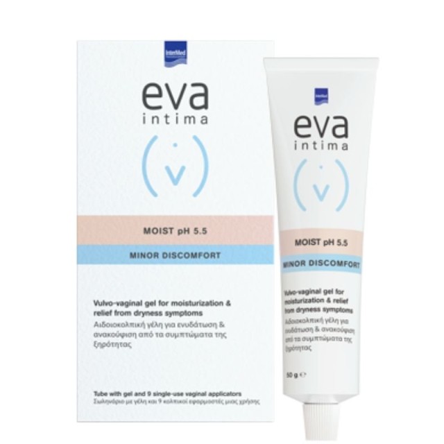 Intermed Eva Intima Moist pH 5,5 Γέλη 50 gr & 9 Κολπικοί Εφαρμοστές μιας Χρήσης