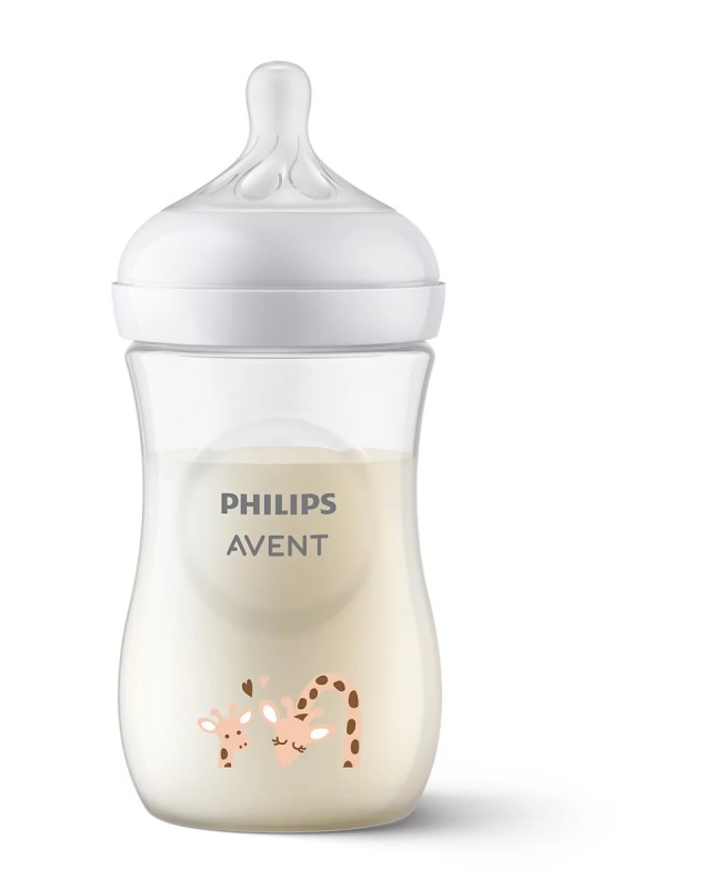 Philips Avent Natural Response Θηλή Σιλικόνης 1m+ Mπιμπερό Πλαστικό Καμηλοπάρδαλη 260ml