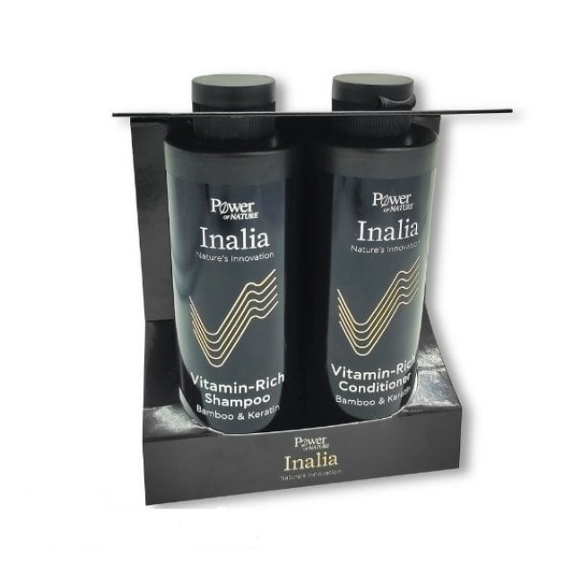 Inalia Vitamin-Rich Shampoo & Conditioner Bamboo & Keratin, Σαμπουάν & Μαλακτική Πλούσια σε Βιταμίνες για Δύναμη & Όγκο 2x250ml