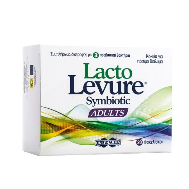 Uni-Pharma Lacto Levure Symbiotic Adults με Προβιοτικά & Πρεβιοτικά Λεμόνι 20 Φακελίσκοι