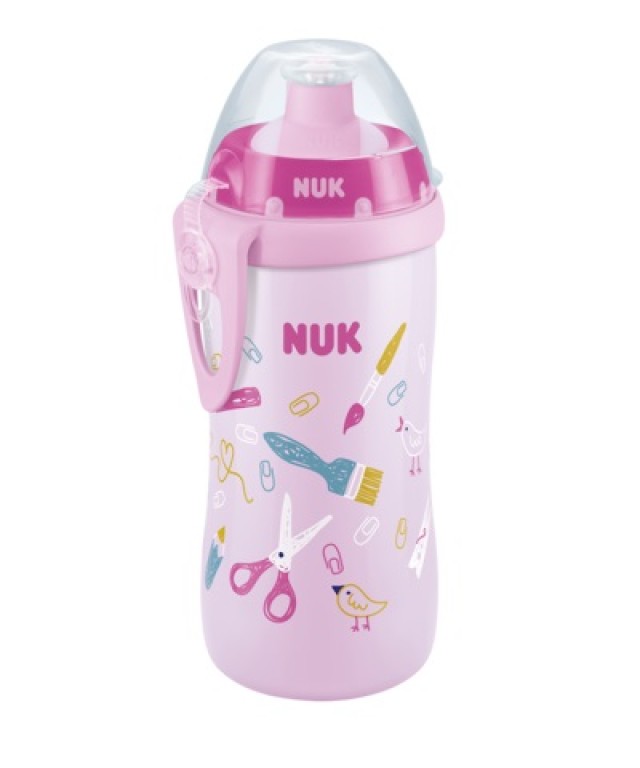NUK Junior Cup Παγουράκι με Καπάκι Push-Pull 18m+ Χρώμα Ροζ 300ml