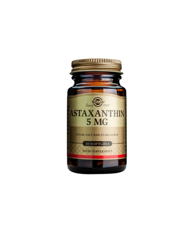Solgar Astaxanthin 5mg, 30Softgels. Δρα θετικά στην υγεία του νευρικού συστήματος