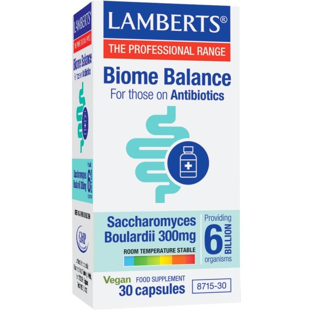 Lamberts Biome Balance For Those on Antibiotics​ Προβιοτικά για την Υγεία του Γαστρεντερικού Συστήματος 30 Φυτικές Κάψουλες