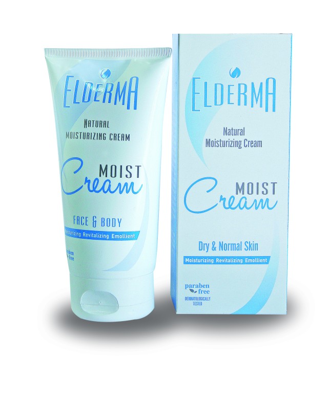 Elderma Moist Cream, Φυσική Ενυδατική Κρέμα για Κανονικό & Ξηρό Δέρμα 150ml