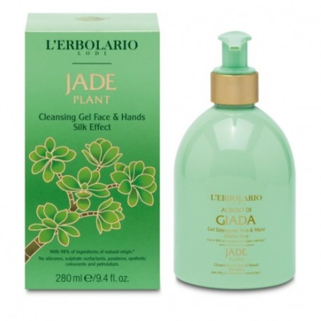 Lerbolario Jade Plant Cleansing Gel Face & Hands Silk Effect Τζελ  Καθαρισμού Για  Πρόσωπο Και  Χέρια 280ml