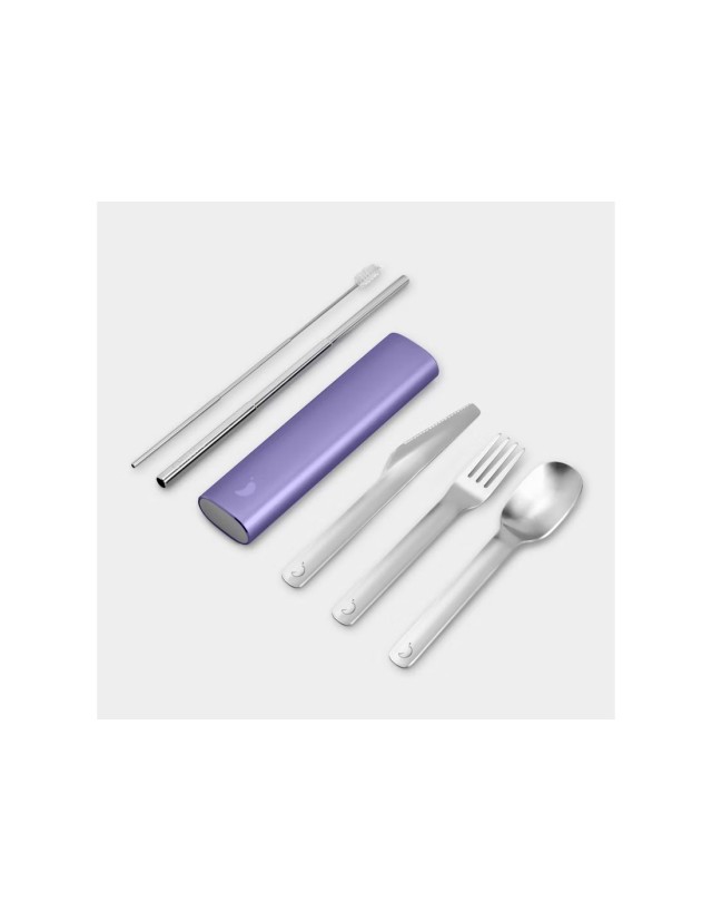Chillys Cutlery Set Lavender Σετ Μαχαιροπήρουνων & Καλαμάκι