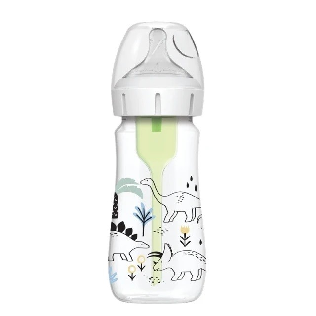 Dr. Browns Natural Flow Options+ Anti-Colic Wide Neck 0m+ Μπιμπερό Πλαστικό Δεινόσαυροι 270ml