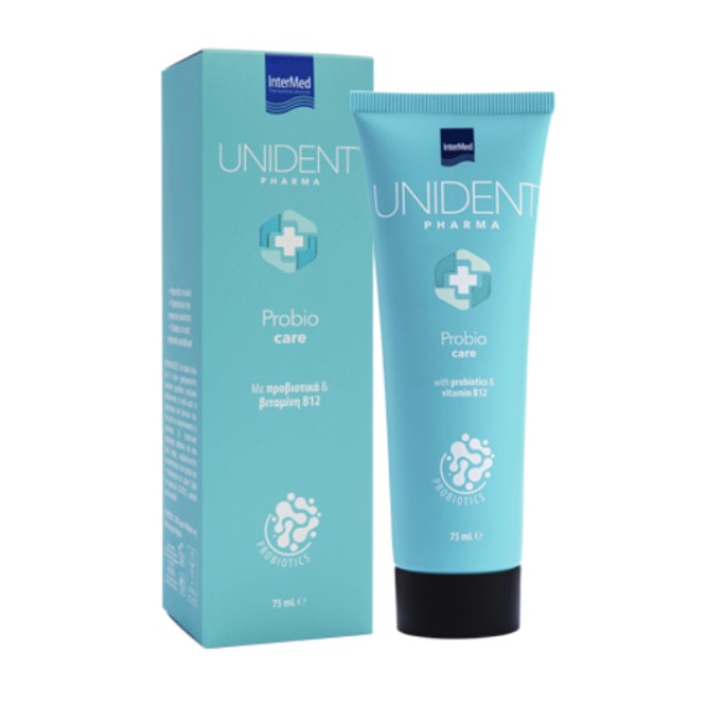 Intermed Unident Pharma Probio Care Οδοντόκρεμα με Βιταμίνη B12 & Προβιοτικά 75ml