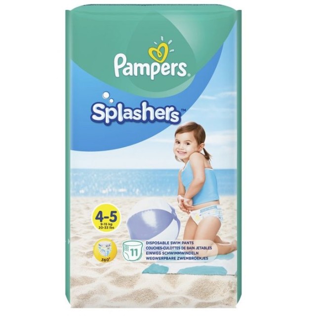 Pampers Splashers Μέγεθος 4-5 , 9-15kg Πάνες-Μαγιό 11τεμ