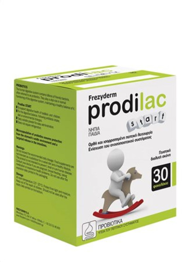 Frezyderm Prodilac Start Συμπλήρωμα Διατροφής για την Εντερική Χλωρίδα, Γευστική Διαλυτή Σκόνη 30 Φακελάκια