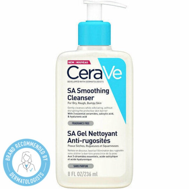 Cerave SA Smoothing Cleanser, Gel Καθαρισμού που Απολεπίζει 236ml