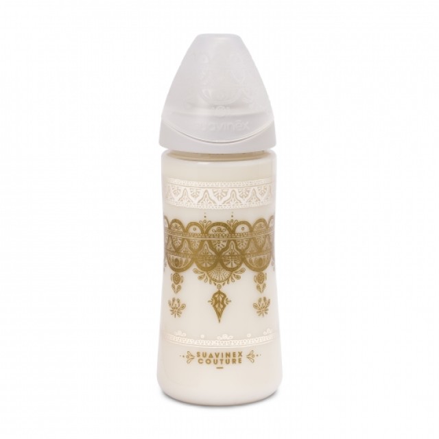 Suavinex Μπιμπερό Πλαστικό 360ml +4m Gold Yellow