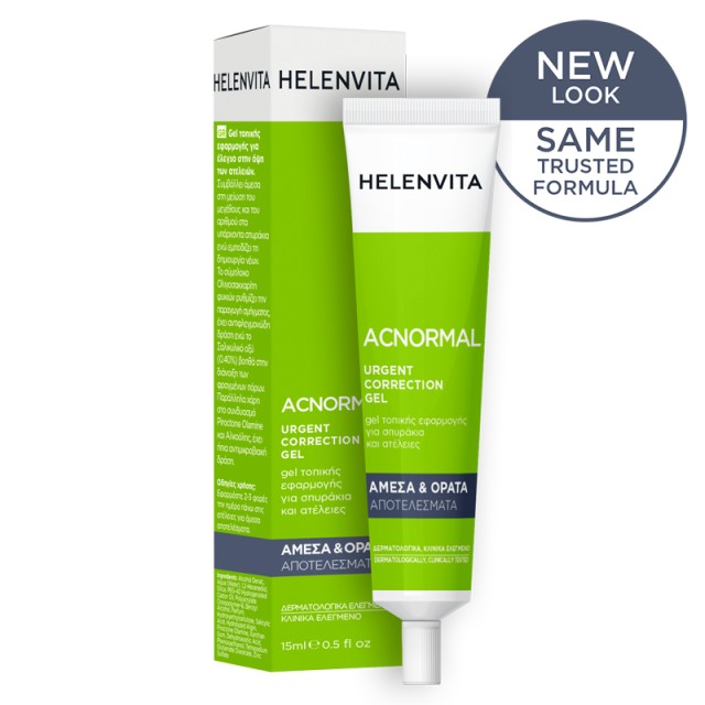 Helenvita ACNormal Urgent Correction Gel, Gel Τοπικής Εφαρμογής για Άμεσα Αποτελέσματα 15ml