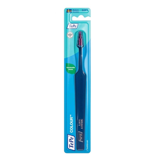 Tepe Colour Select Soft Οδοντόβουρτσα Μπλε με Γαλάζιες & Ροζ Ίνες, 1 Τεμάχιο