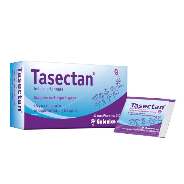 Tasectan Σκόνη για Παιδιατρική Χρήση, Ελέγχει & Μειώνει τα Συμπτώματα της Διάρροιας 20 Φακελλίσκοι 250mg