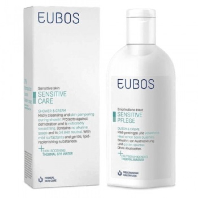 Eubos Sensitive Shower & Cream, Απαλό Κρεμώδες Καθαριστικό Σώματος 200ml