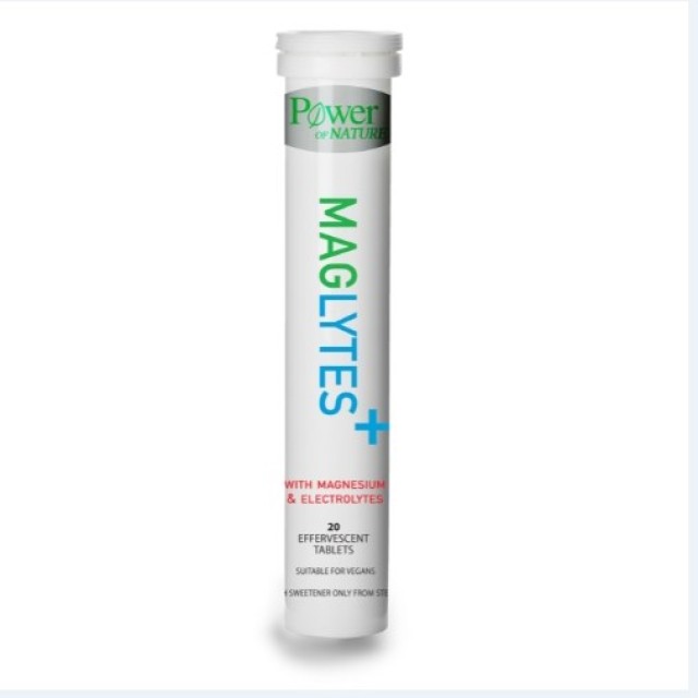Power Of Nature  Maglytes + Μαγνήσιο & Ηλεκτρολύτες, Γεύση Λεμόνι  20 Αναβράζοντα Δισκία