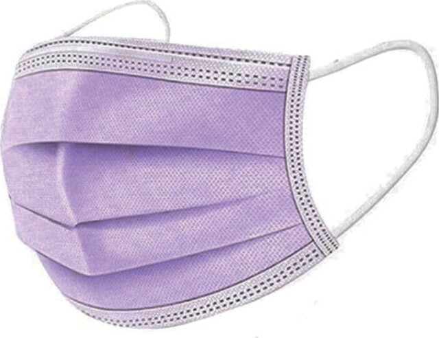 Medical Face Masks Type IIR, 3ply Μάσκες Χειρουργικές Προσώπου με Λάστιχο, Χρώμα Μωβ 50 Τεμάχια